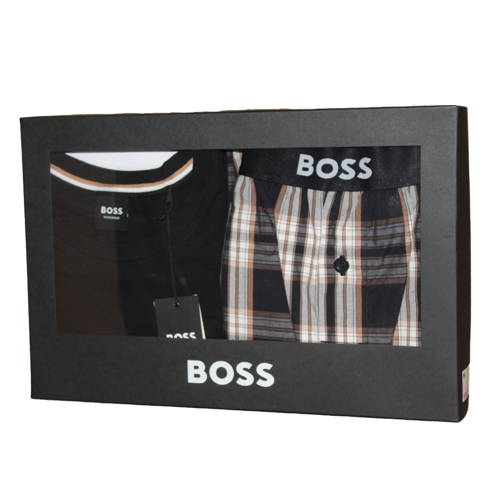 BOSS clothing set in packaging with black box and clear front