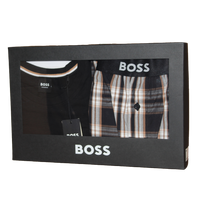BOSS clothing set in packaging with black box and clear front