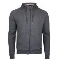 Grey hooded zip jacket with BOSS badge 