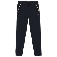 Black pants with white logo on a white background