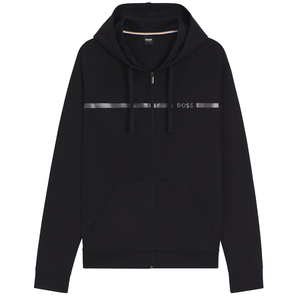 Black hoodie with silver zippers on a white background