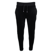 Black jogger pants on a white background