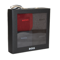 BOSS branded box containing four pairs of socks.