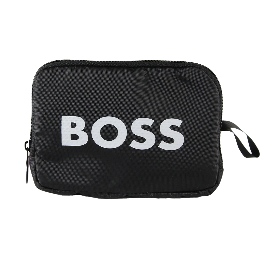 Black pouch with 'BOSS' branding on a white background