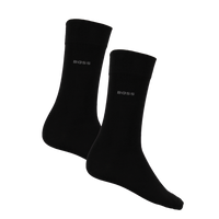 2 black socks with BOSS logo in grey