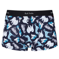 Men's underwear with dog pattern on a white background