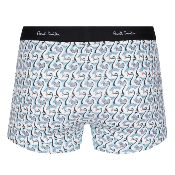 Floral patterned boxer briefs with a brand label on a white background