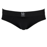 Black men's underwear with a visible brand logo on a white background