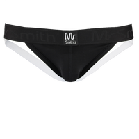 Black men's underwear with a visible brand logo on a white background