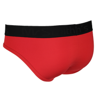 Red men's underwear with black waistband on a white background