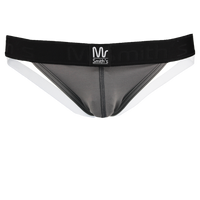 Gray men's underwear with black waistband on a white background
