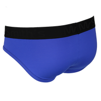 Blue men's underwear with black waistband on a white background