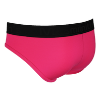 Pink men's underwear with black waistband on a white background