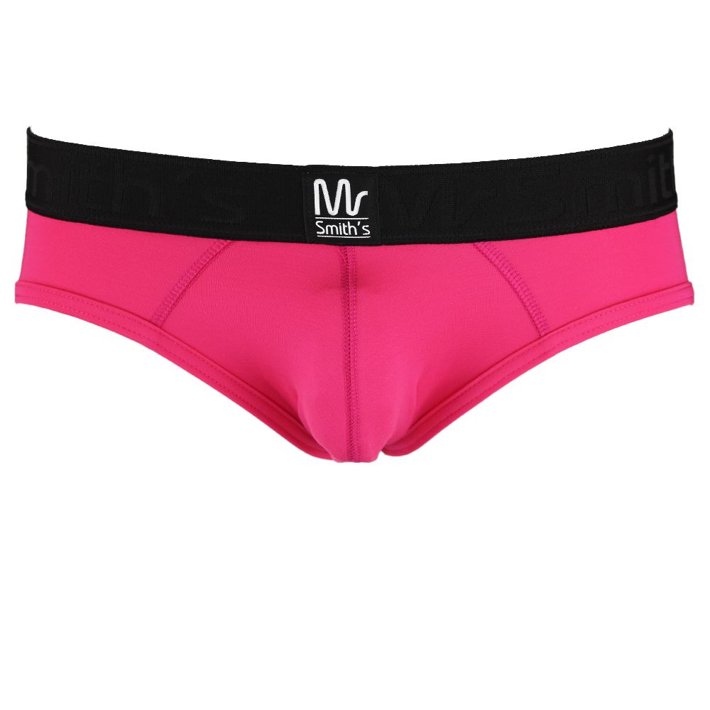 Pink mens briefs with logo waistband