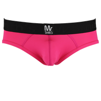 Pink mens briefs with logo waistband
