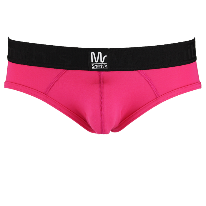 Pink mens briefs with logo waistband