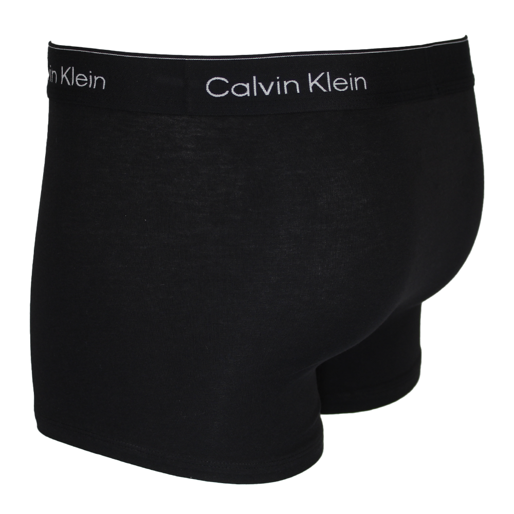 Black Calvin Klein boxer briefs on a white background