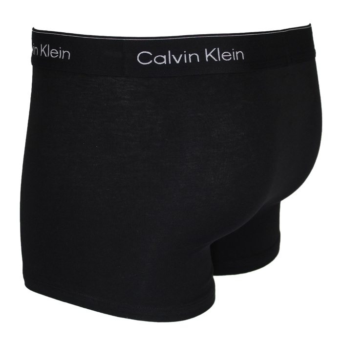 Black Calvin Klein boxer briefs on a white background