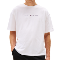 white Tommy Hilfiger t-shirt with logo on chest
