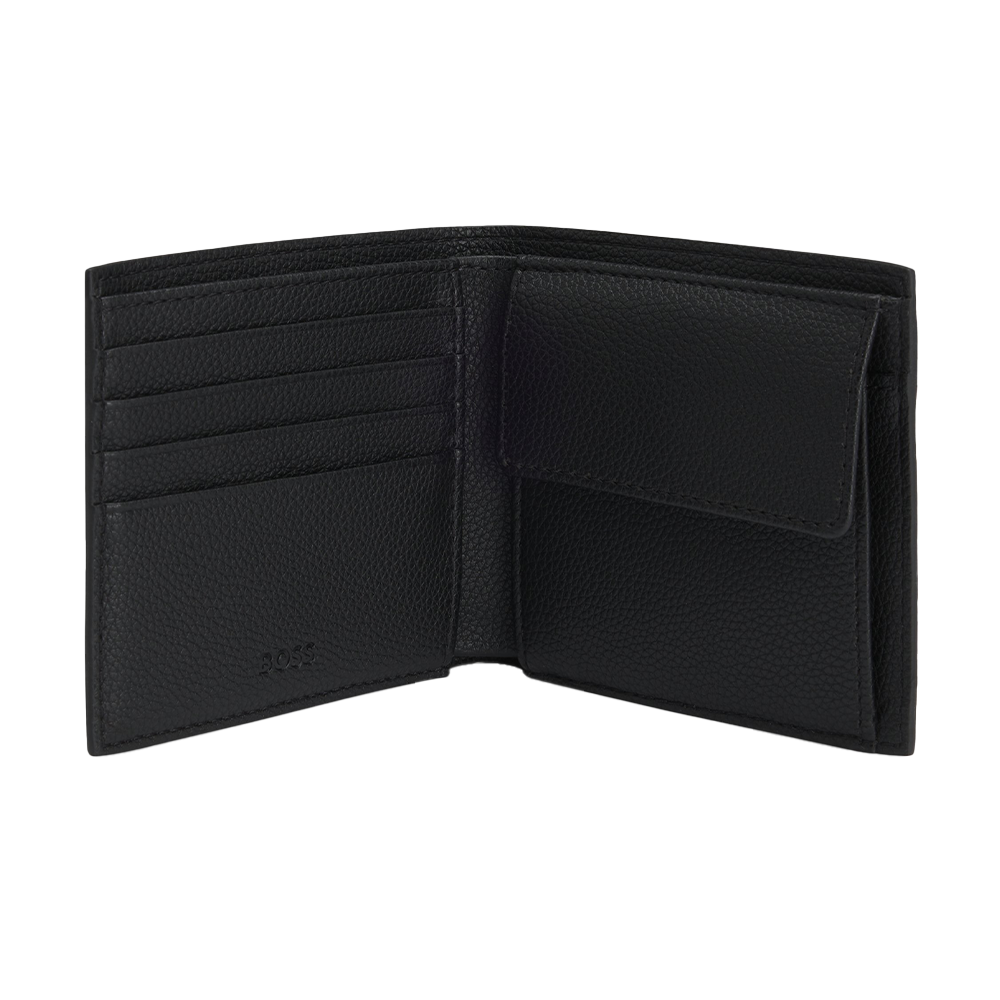 BOSS Ray 4cc Coin Faux Leather Wallet, Black
