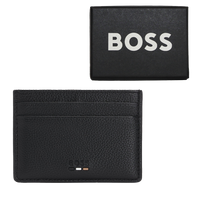 Black cardholder embossed BOSS with presentation box.