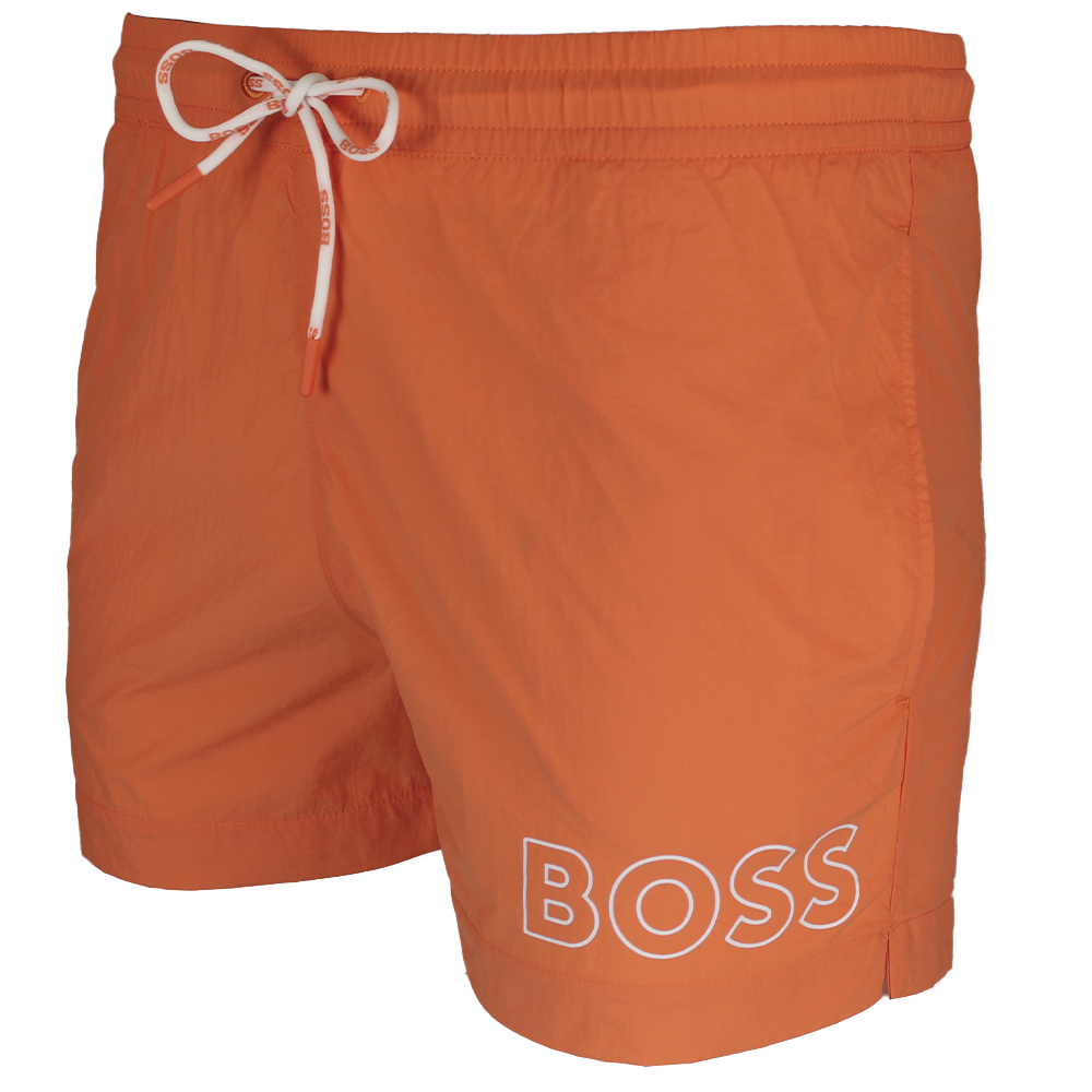 Orange BOSS swim shorts side