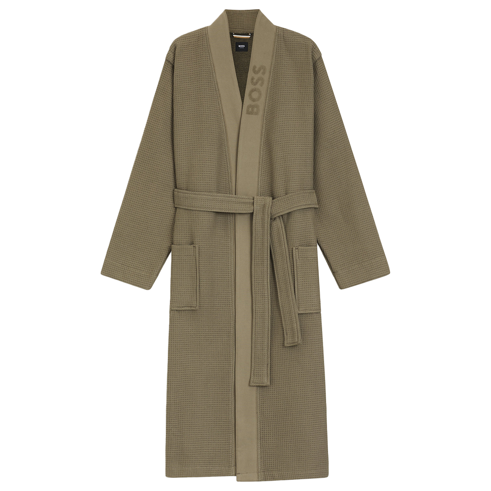 Brown bathrobe with BOSS branding