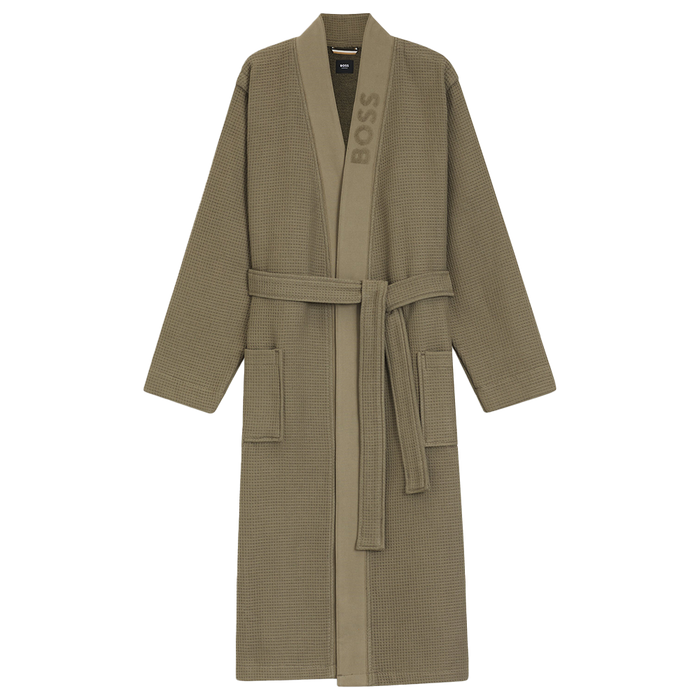 Brown bathrobe with BOSS branding