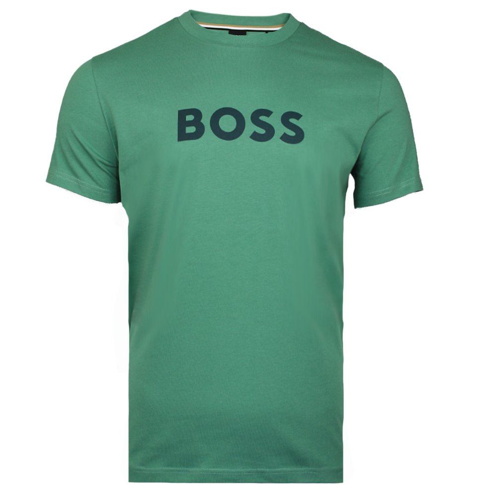 Green t-shirt with BOSS logo