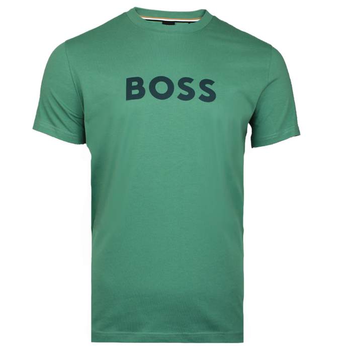 Green t-shirt with BOSS logo