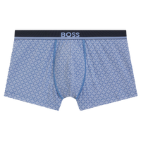 Blue patterned boxer trunk with BOSS on waistband