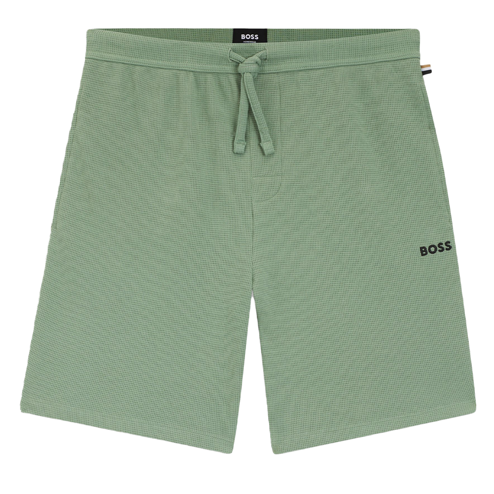 Green shorts with boss branding