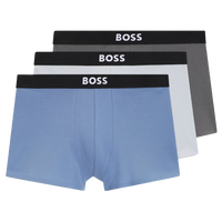 Three boxer trunks, blue, white and grey BOSS waistband motif
