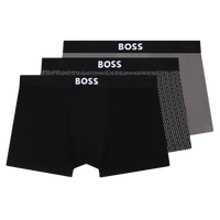 Grey and black boxer trunks with Boss motif