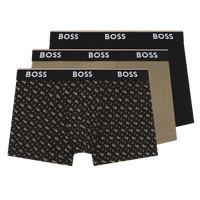 Three pairs of BOSS boxer trunks, plain and patterned