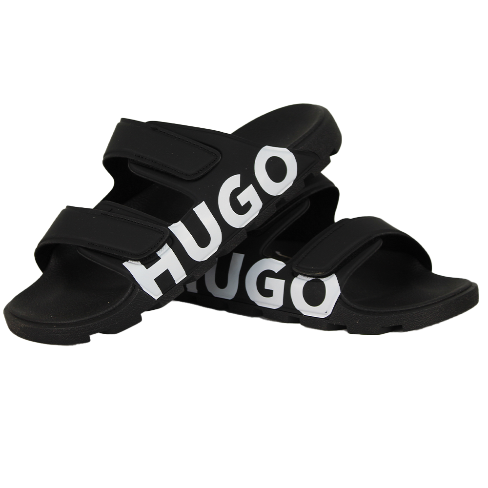 HUGO Evander Sandal, Black with White Logo