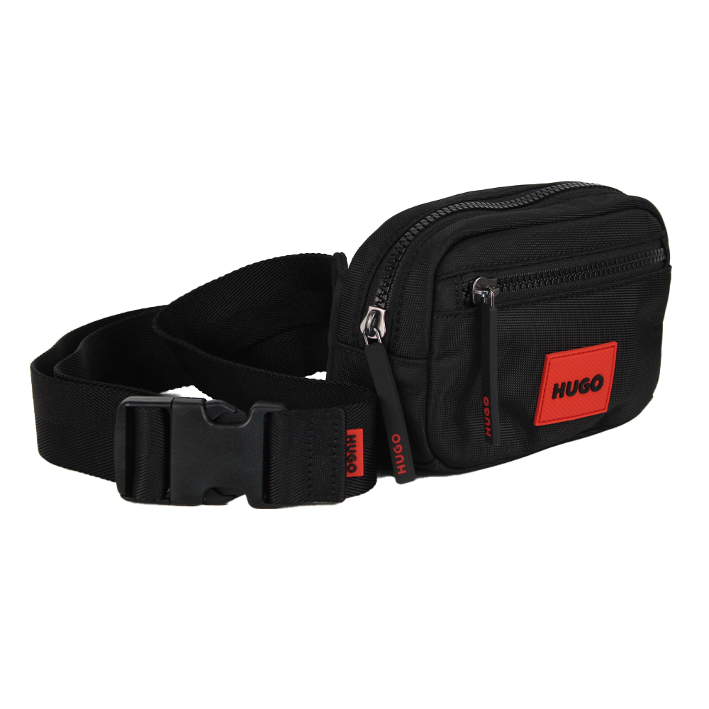 Black bum bag with HUGO branding