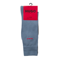Blue socks with red HUGO logo