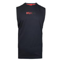 Black sleeveless shirt with 'HUGO' logo on a white background