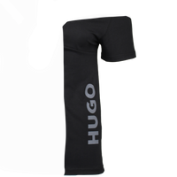 Black t-shirt with grey HUGO side logo