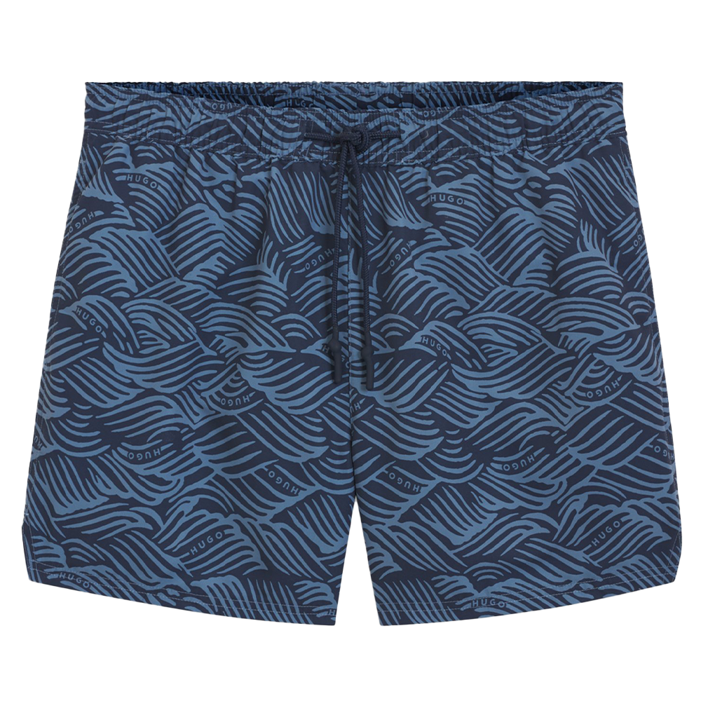 HUGO Wave Swim Shorts, Open Blue