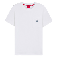 White t-shirt with HUGO logo on chest pocket
