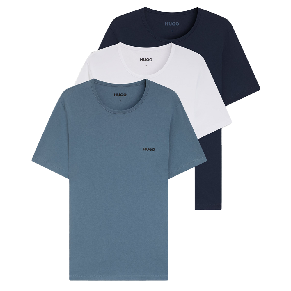Three t-shirts with HUGO branding