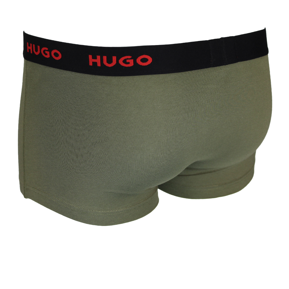 back view of green HUGO boxer trunk 