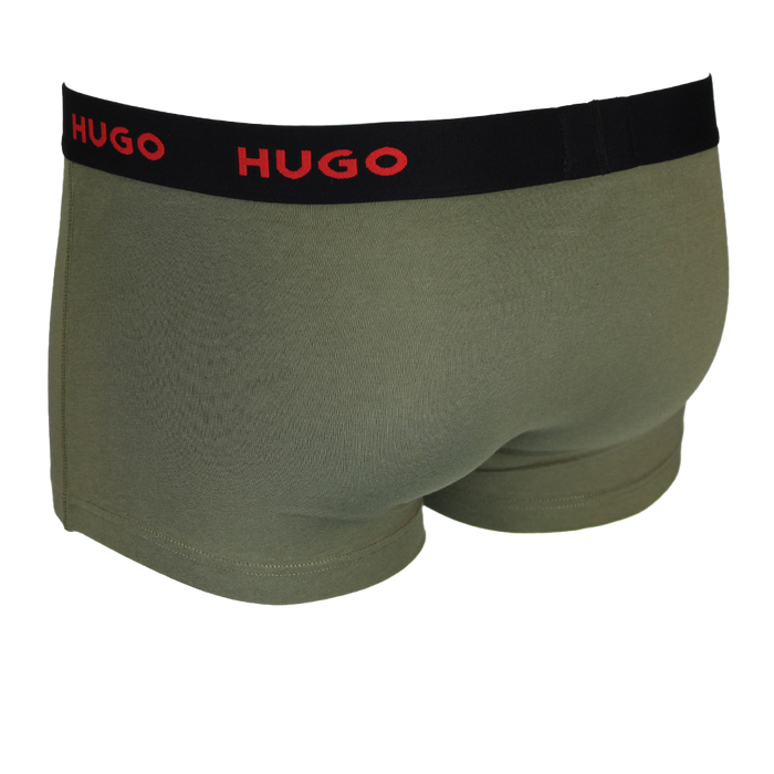 back view of green HUGO boxer trunk 