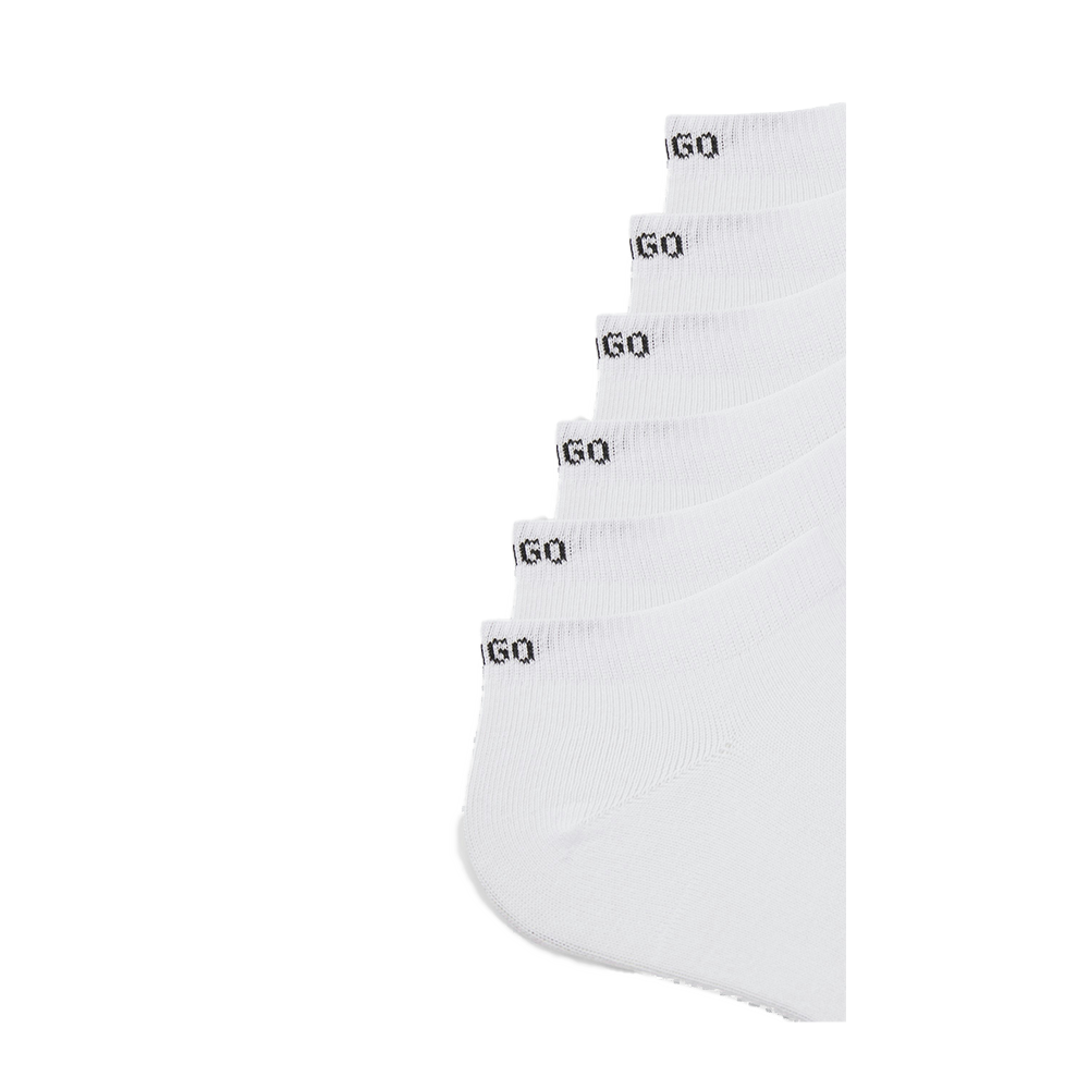 HUGO 6-Pack Sport Ankle Socks, White