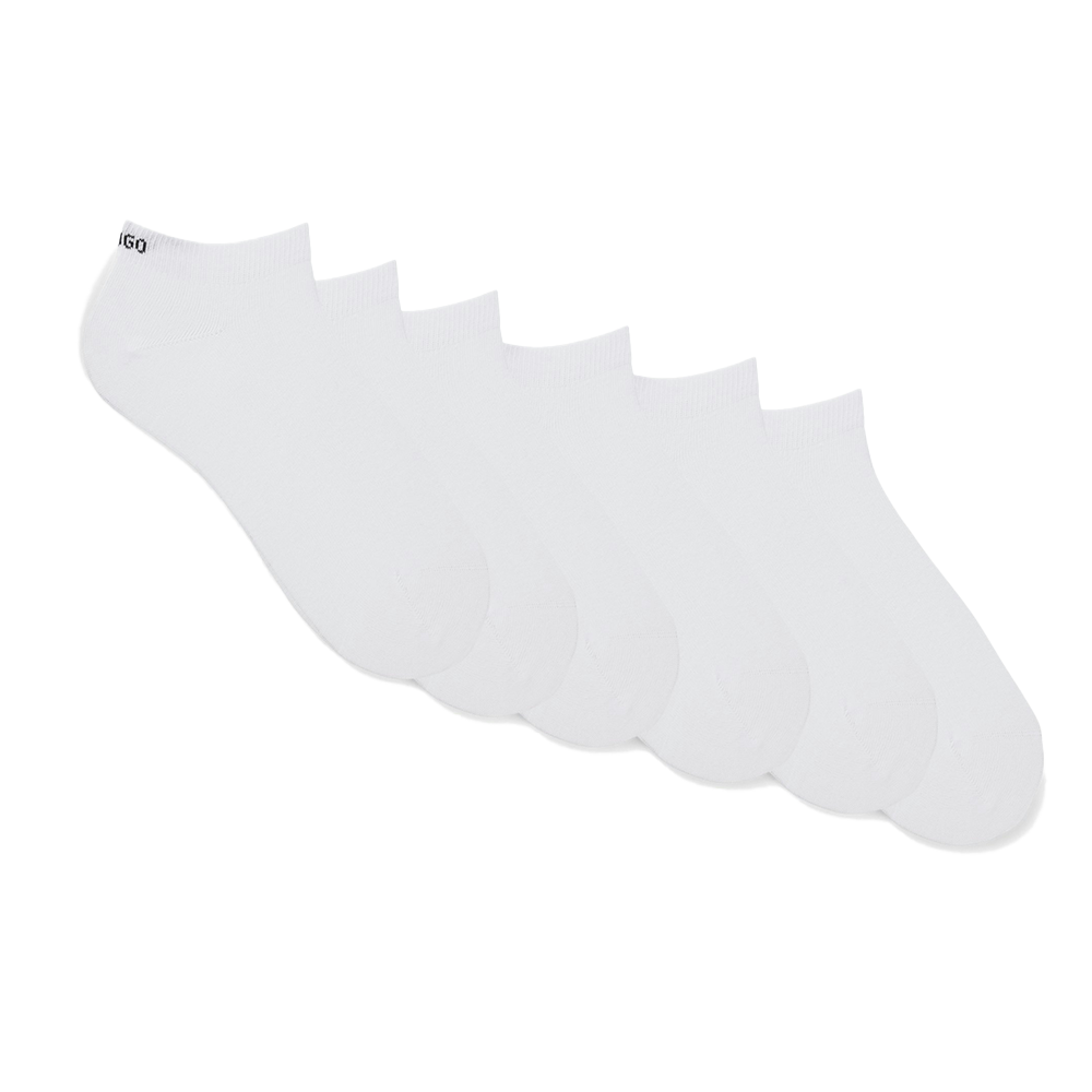 HUGO 6-Pack Sport Ankle Socks, White