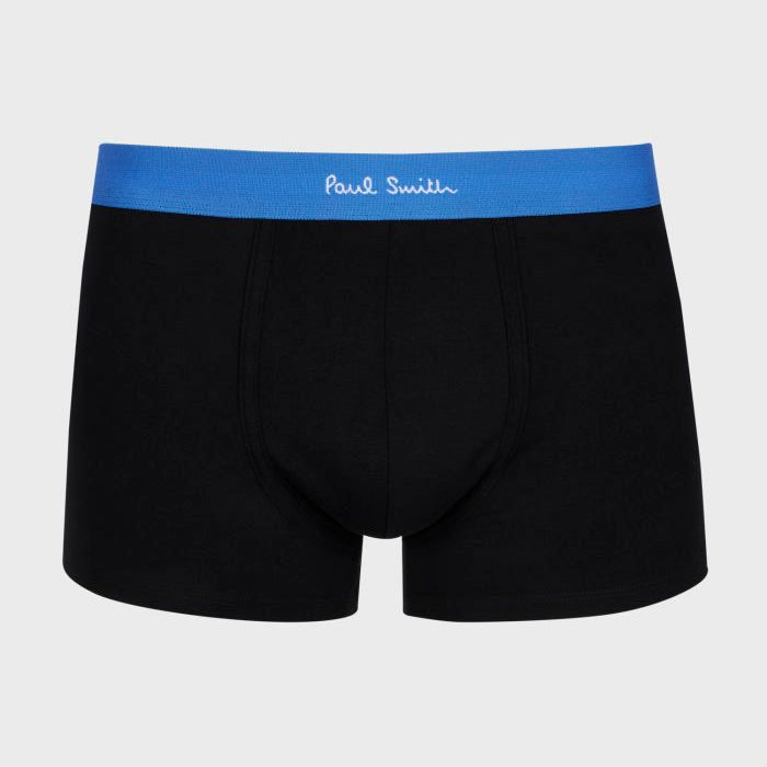 3-Pack Boxer Trunks with Mixed Waistband, Black