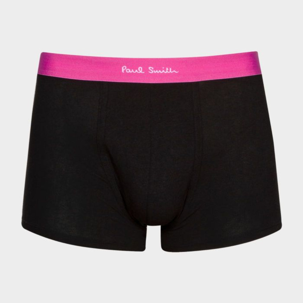 3-Pack Classic Boxer Trunks with Mixed Waistband, Black