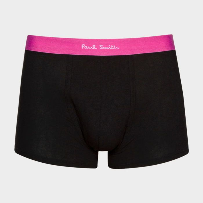 3-Pack Classic Boxer Trunks with Mixed Waistband, Black